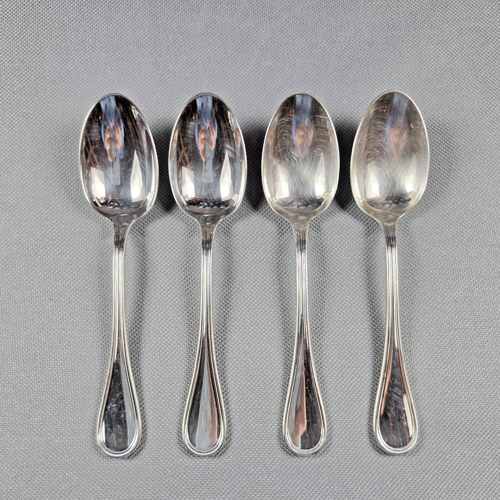Christofle Albi Silverplate Vintage Coffee Tea Spoons Set of 4 France